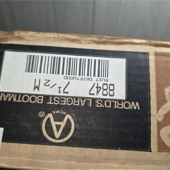 Vtg Acme Rust Driftwood Womens Brown Leather Heeled Cowboy Boots 7.5 USA Made - Picture 10 of 11